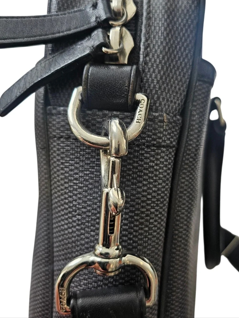COACH Heritage Check 2-Way Slim Briefcase / Laptop Bag Style F71389